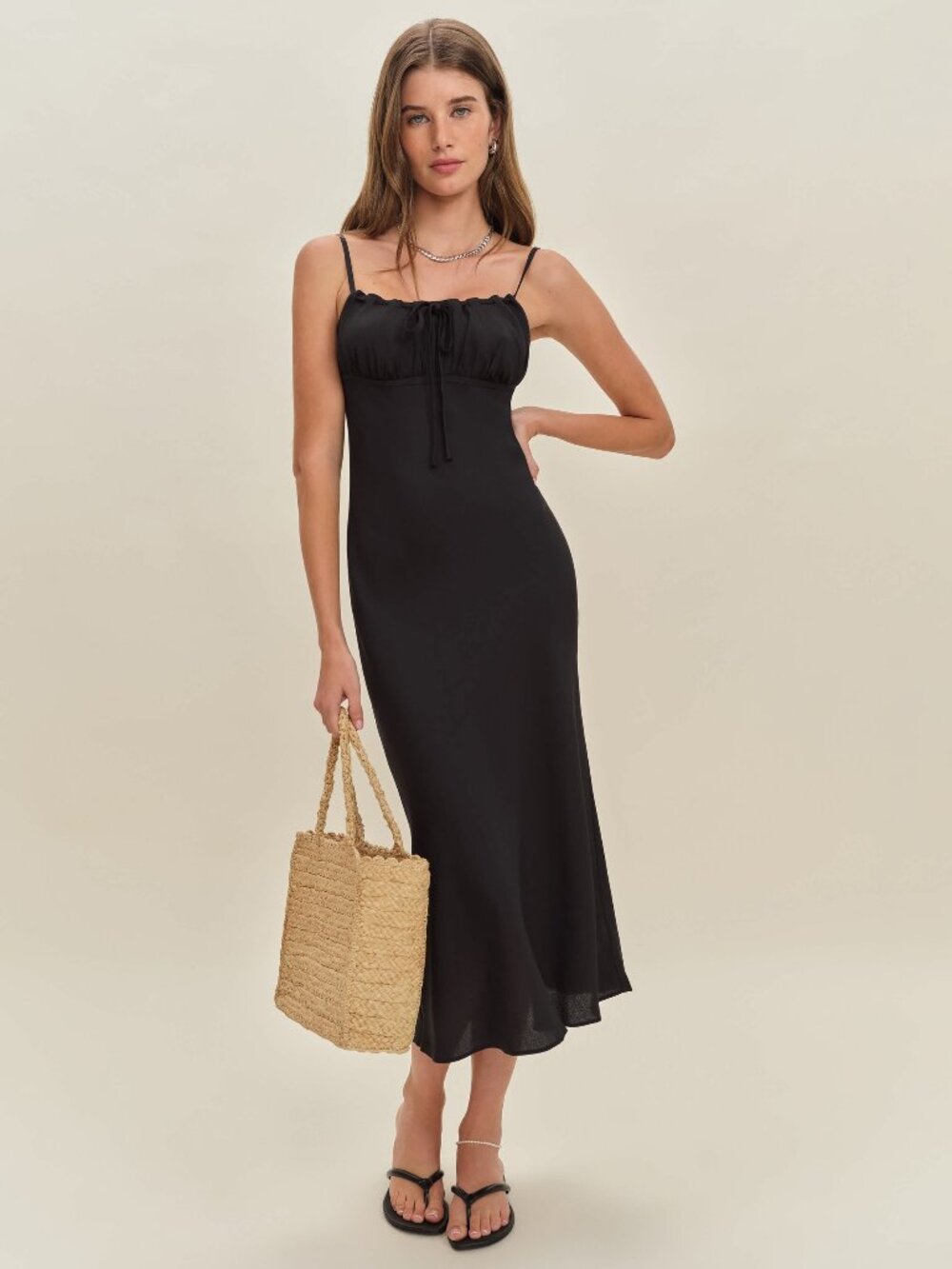 Reformation Camira Dress Black - Size 0 - Picture 1 of 1
